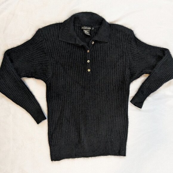 Vintage I B Diffusion Collared Button Super Soft Sweater Size Large - Picture 3 of 5